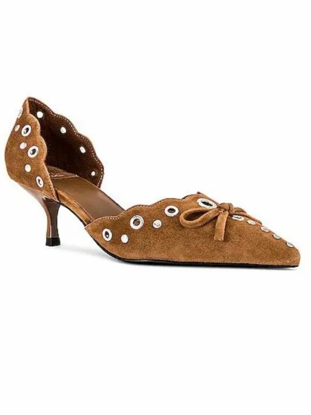 Jeffrey Campbell Gratified Brown Suede Pointed Toe Kitten Heel D'orsay 9.5